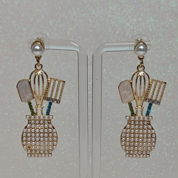 Jewelry - Kitchen Utensils Pearl Boho Drop Earrings